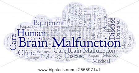 Brain Malfunction Word Cloud. Wordcloud Made With Text Only.