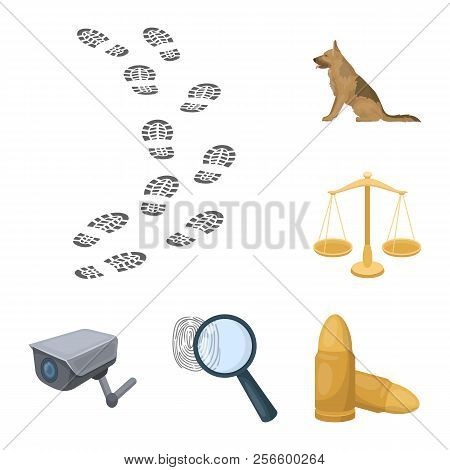 Prison And The Criminalcartoon Icons In Set Collection For Design.prison And Attributes Vector Symbo