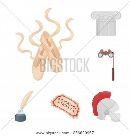 Theatrical Art Cartoon Icons In Set Collection For Design.theater Equipment And Accessories Vector S