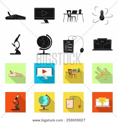 Vector Illustration Of Education And Learning Symbol. Collection Of Education And School Vector Icon