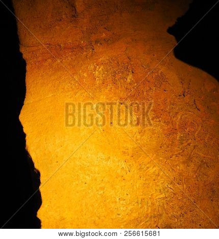 View On The Inside Of A Very Old Stone Cave