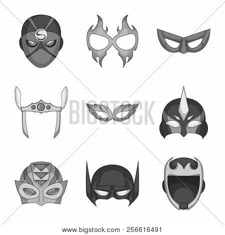 Vector Design Of Hero And Mask Icon. Set Of Hero And Superhero Vector Icon For Stock.
