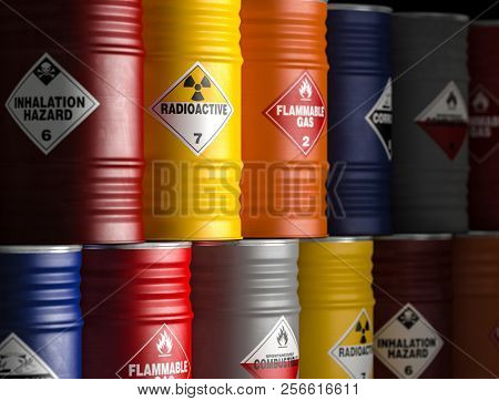 radioactive yellow barrel 3d rendering image