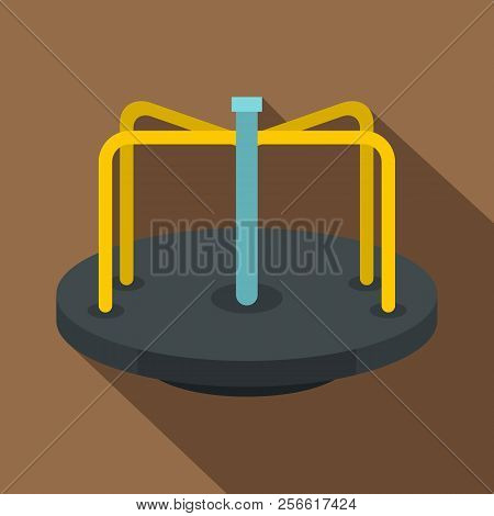 Merry Go Round Icon. Flat Illustration Of Merry Go Round Icon For Web Isolated On Coffee Background