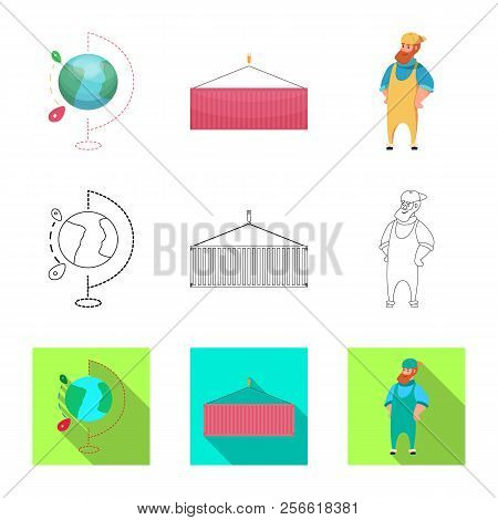 Vector Design Of Goods And Cargo Sign. Collection Of Goods And Warehouse Vector Icon For Stock.