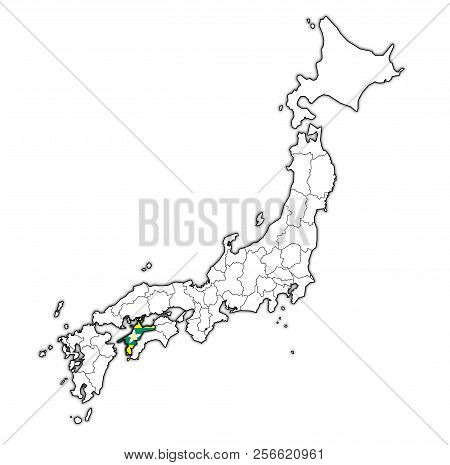 Ehime Prefecture On Administration Map Of Japan