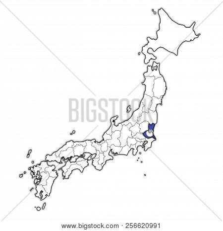 Ibaraki Prefecture On Administration Map Of Japan