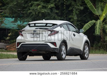 Chiangmai, Thailand - August  3 2018:  New Toyota Chr Subcompact Crossover Suv Hybrid Car. Car On Ro