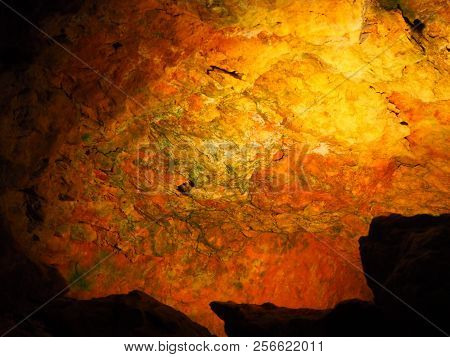 View On The Inside Of A Very Old Stone Cave