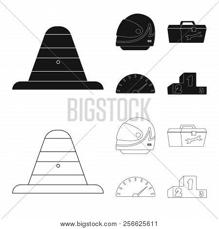 Isolated Object Of Car And Rally Logo. Collection Of Car And Race Stock Vector Illustration.