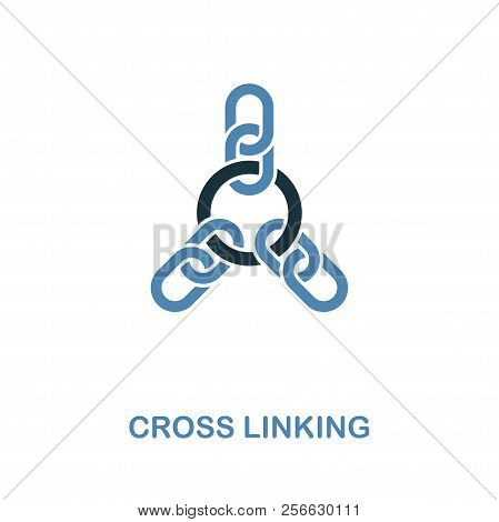 Cross Linking Icon. Simple Element Illustration In 2 Colors Design. Cross Linking Icon Sign From Seo