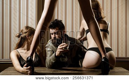 Serious Sad Woman Having Alcohol Addiction. Psychologist Theraphy Social Problems Concept Alcohol Ad