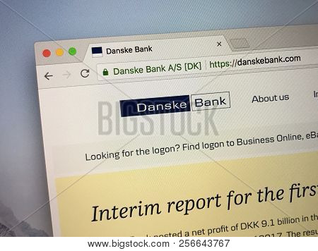 Amsterdam, The Netherlands - September 4, 2018: Website Of Danske Bank, A Danish Bank Whose Name Lit