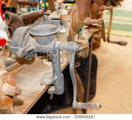 Nova Lima, Brazil - August 25, 2018: Collection Of Old Things Used And Without Restoration In Arts M