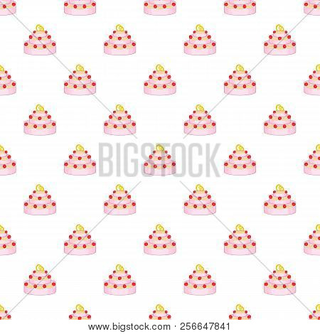 Wedding Cake Pattern. Cartoon Illustration Of Wedding Cake Pattern For Web