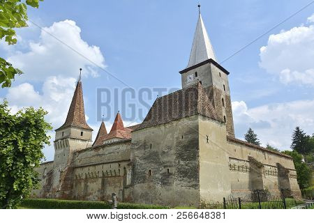 Mosna Fortified Church. Mosna Church Is One Of The Most Beautiful And Biggest Churches In The Tarnav