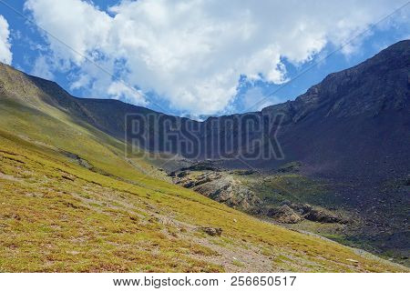 Grand Alpine Mountain Range During Summer On A Hiking Trail Leading From Juta To Chaukhi Pass, Cauca