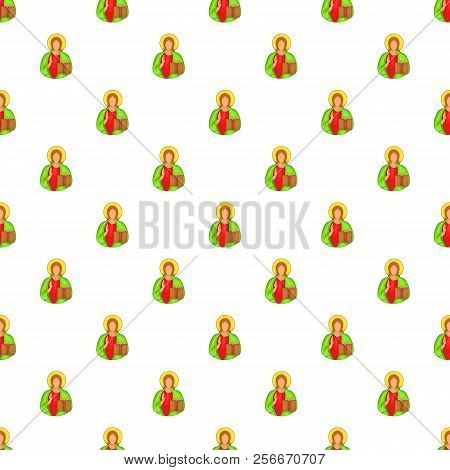 Jesus Christ Pattern. Cartoon Illustration Of Jesus Christ Pattern For Web