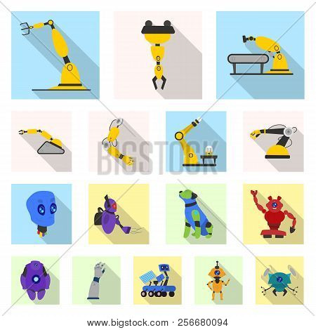 Vector Design Of Robot And Factory Logo. Set Of Robot And Space Stock Vector Illustration.