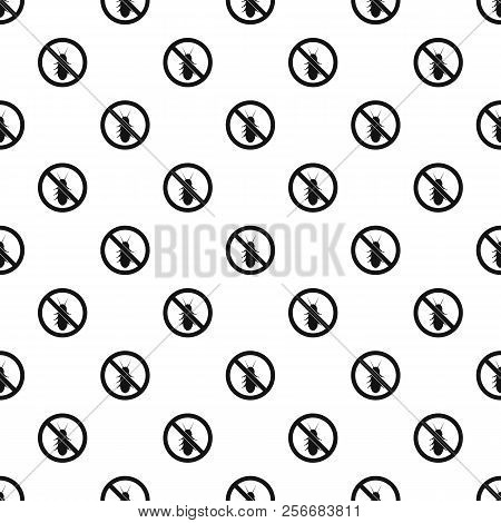 Prohibition Sign Coleoptera Pattern. Simple Illustration Of Prohibition Sign Coleoptera Pattern For 