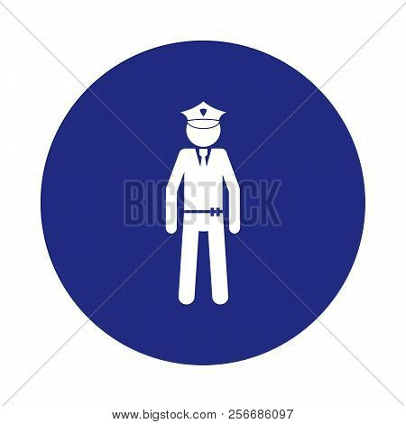 Policeman Silhouette Icon In Badge Style. One Of Special Services Collection Icon Can Be Used For Ui