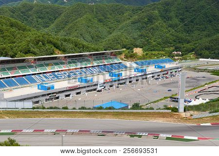 Inje-gun, Korea - August 07, 2018: Inje Speedium, A Motor Racing Circuit Which Is Part Of A Large Co