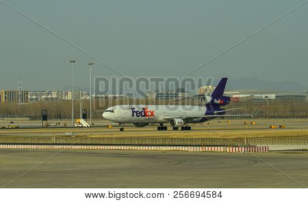 Passenger Airplane Docking At The Airport
