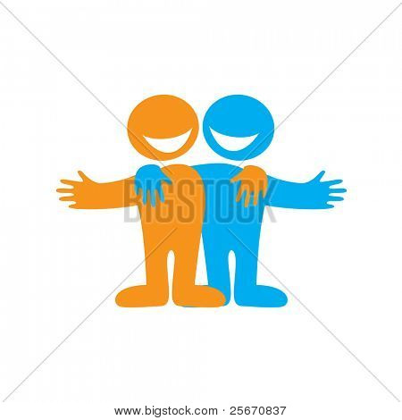 Symbol happy Friends. Symbol der Freundschaft. Vektor Zeichen.