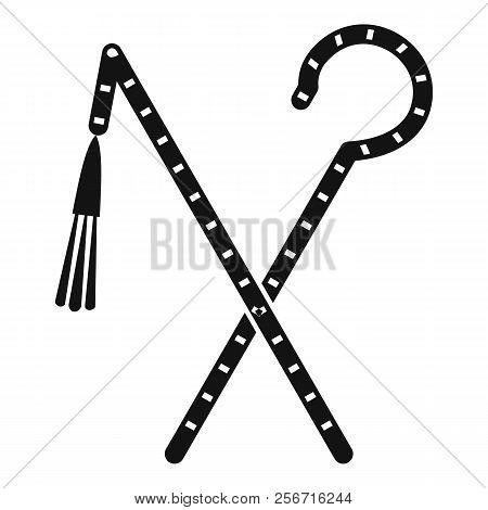 Rod And Whip Of Pharaoh Icon. Simple Illustration Of Rod And Whip Of Pharaoh Icon For Web