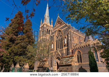 Armidale, Australia - April 23, 2014: St Mary And St Joseph Cathedral In Australian Countryside Town