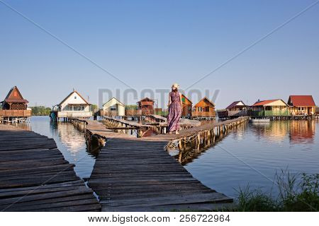 floating village on lake Bokod, Hungary