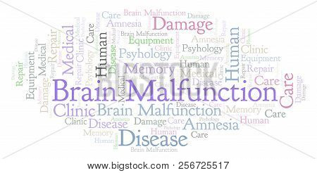 Brain Malfunction Word Cloud. Wordcloud Made With Text Only.