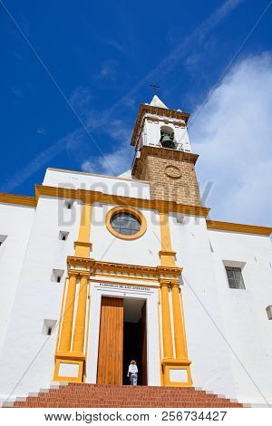 Front View Of Las Angustias Parish Church (parroquia De Nuestra Senora De Las Angustias) In The Town