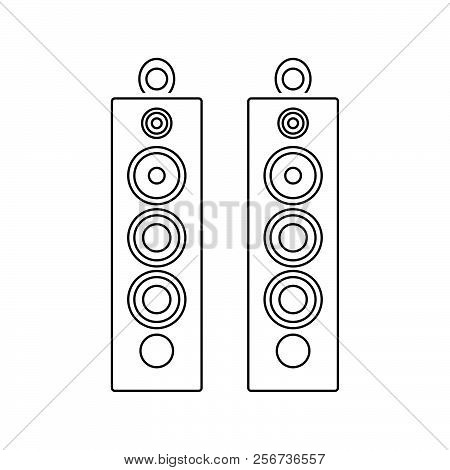 Audio System Speakers Icon. Thin Line Design. Vector Illustration.