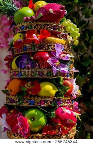Bright Set Of Different Kinds Of Ripe Fruit. Vitamin Complex.