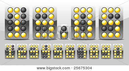 vector of digital meter in gray