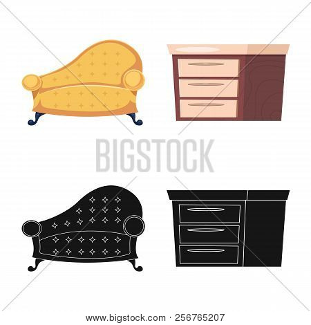 Isolated Object Of Furniture And Apartment Icon. Set Of Furniture And Home Stock Symbol For Web.
