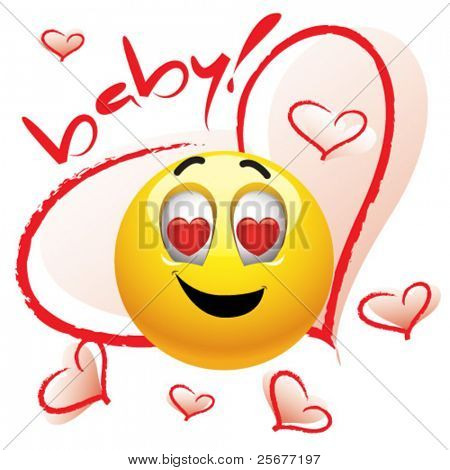 Smiling ball with heart in itÃ¢??s eyes