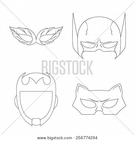 Vector Illustration Of Hero And Mask Icon. Collection Of Hero And Superhero Vector Icon For Stock.