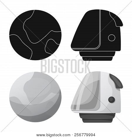 Isolated Object Of Mars And Space Icon. Set Of Mars And Planet Vector Icon For Stock.