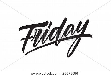 Vector Illustration: Calligraphic Type Lettering Of Friday