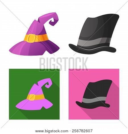 Isolated Object Of Headwear And Cap Logo. Set Of Headwear And Accessory Stock Vector Illustration.