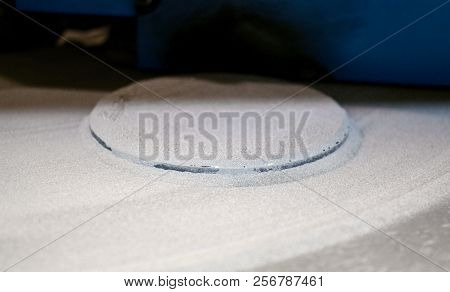 Object Printed On Metal 3d Printer, Laser Sintering Machine For Metal Close-up.