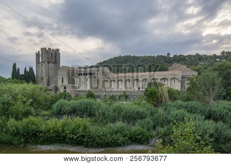 Views Of The Abbey Of St. Mary Of Lagrasse (abbaye Sainte-marie), France.