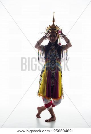 The Lady In Southern Thai Classical Dancing Suit Is Posing Pattern Of Traditional Dancing,by Raise H