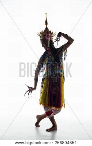The Lady In Southern Thai Classical Dancing Suit Is Posing Pattern Of Traditional Dancing,by Raise H