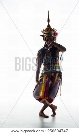 The Lady In Southern Thai Classical Dancing Suit Is Posing Pattern Of Traditional Dancing,by Raise H