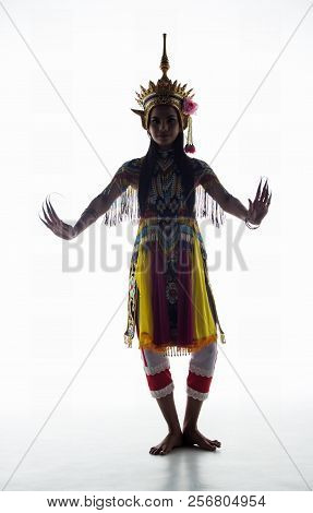 The Lady In Southern Thai Classical Dancing Suit Is Posing Pattern Of Traditional Dancing,by Raise H