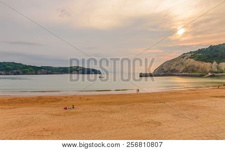 Playa De Gorliz At Sunset, Spain, Basque Country, Bilbao