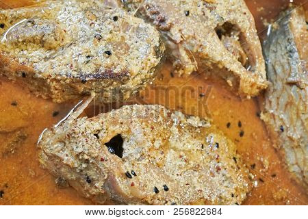 Hilsa Fish Pieces On A Plate.